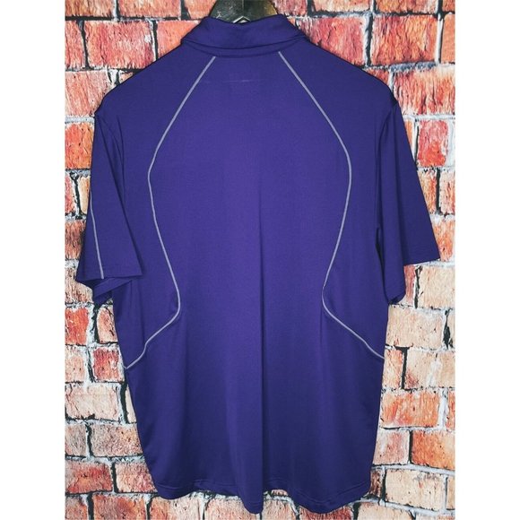 Georgia Tech Yellow Jackets Men’s Large Purple Polo Shirt Under Armour Loose - Picture 3 of 4